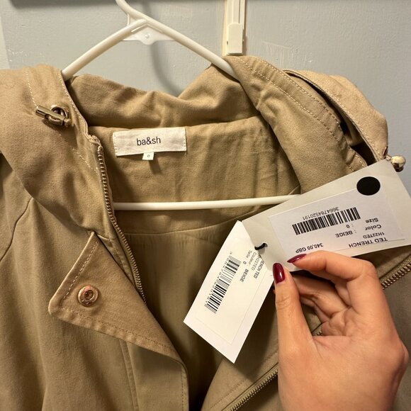 BA&SH Ted Trench coat size 0 NWT - Picture 7 of 7